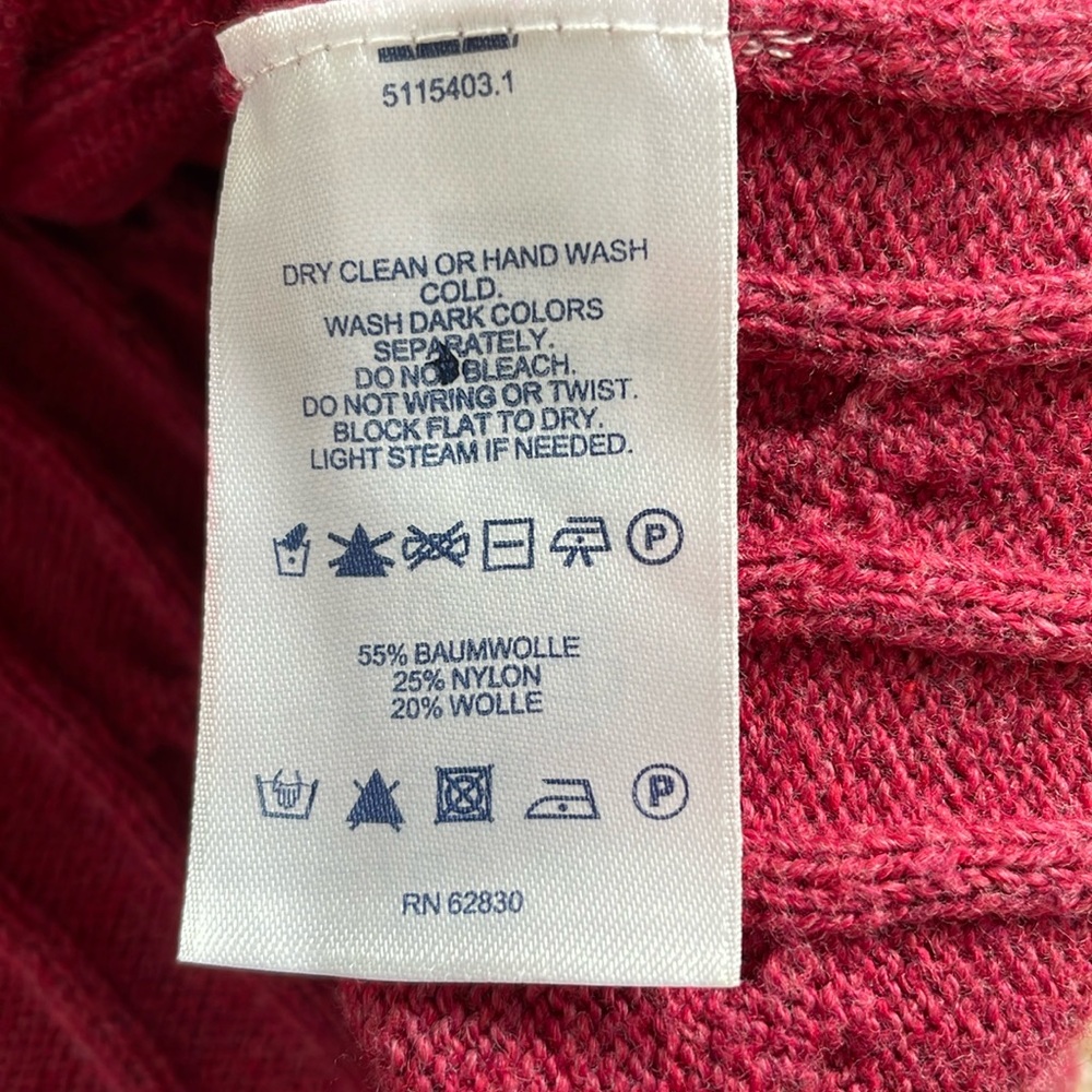 Lands' End Raspberry Cable Knit Cardigan - Picture 4 of 4